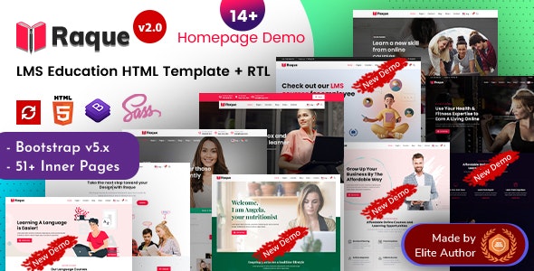 Raque - Education Courses & Online Training HTML Template | The Web Univers