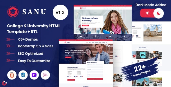 Sanu - College University HTML Template | The Web Univers