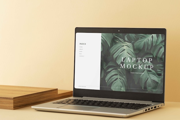 8. Minimal laptop on table mockup | The Web Univers
