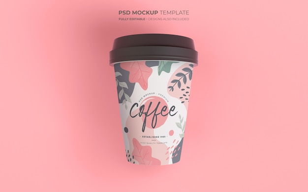 7. Coffee cup mockup with floral design | The Web Univers