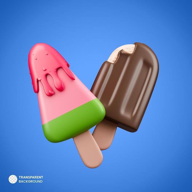 Watermelon popsicle icon isolated 3d render illustration | The Web Univers