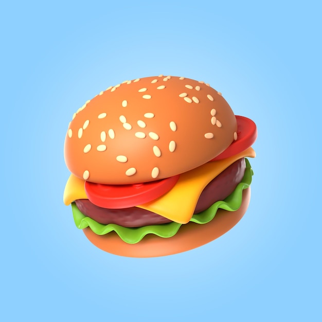 3d rendering of delicious cheese burger | The Web Univers