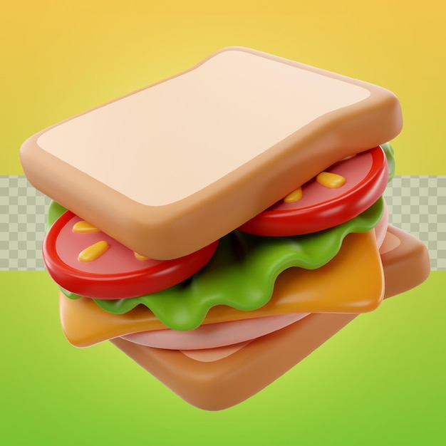 3d illustration sandwich of back to school icon | The Web Univers