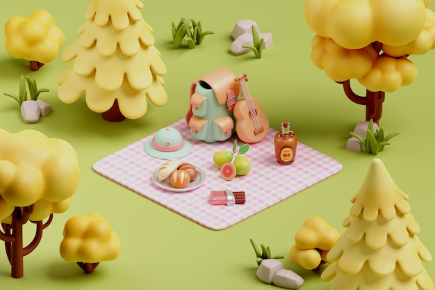 3d rendering of picnic illustration | The Web Univers