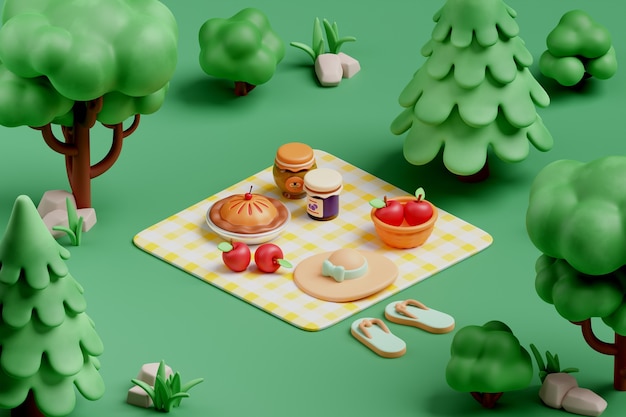 3d rendering of picnic illustration | The Web Univers