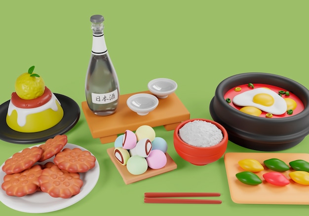3d rendering of delicious asian food | The Web Univers