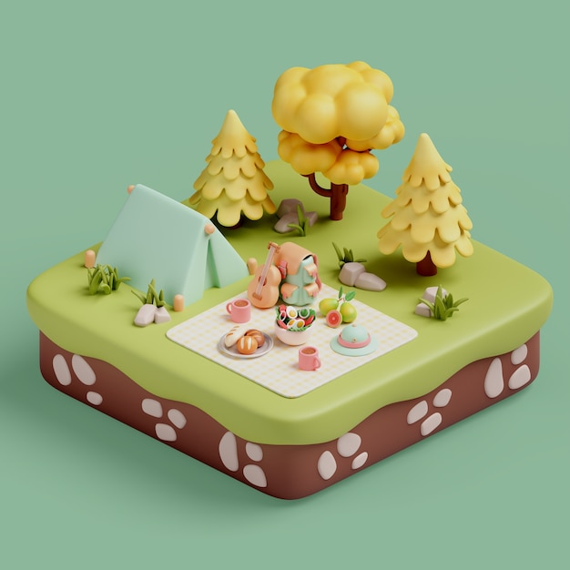 3d rendering of picnic illustration | The Web Univers