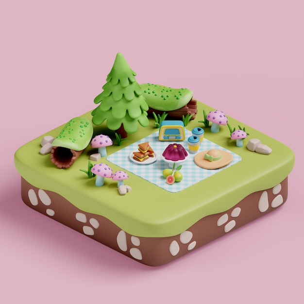 3d rendering of picnic illustration | The Web Univers