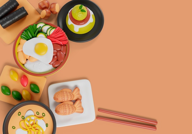 3d rendering of delicious asian food | The Web Univers