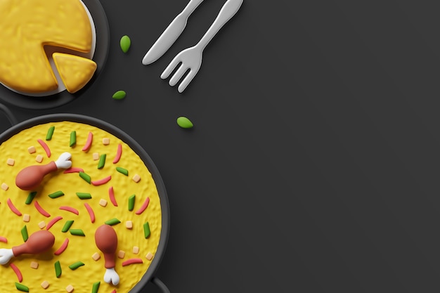 3d background with assortment of gastronomy dishes | The Web Univers