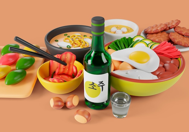 3d rendering of delicious asian food | The Web Univers