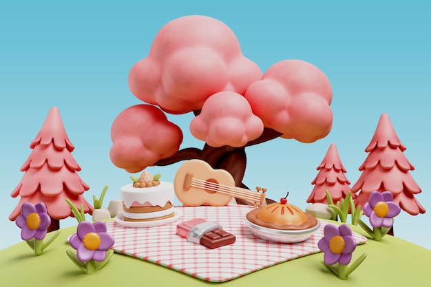 3d rendering of picnic illustration | The Web Univers