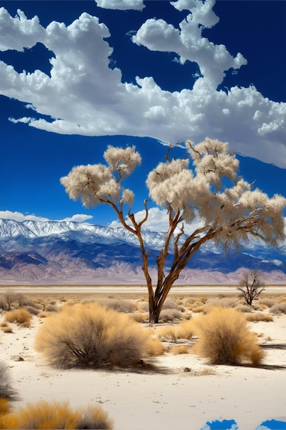 Desert forest snowcapped mountains generative ai | The Web Univers