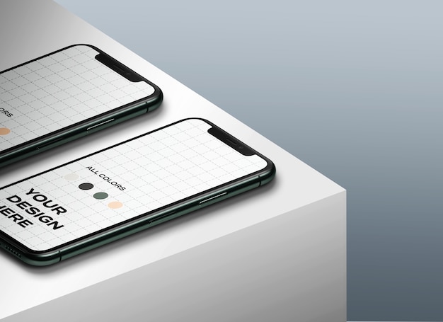 34. New smartphones mockup facing up on the table | The Web Univers