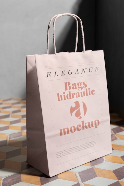 Paper bag with hidraulic tiles mockup | The Web Univers