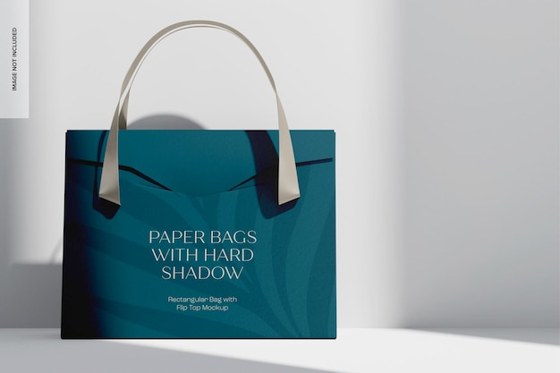 Rectangular bag with flip top mockup, front view | The Web Univers