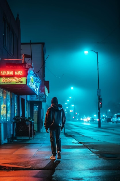 Un Homme Marchant Dans Une Rue Devant Un Panneau Pizza Hut. | The Web Univers