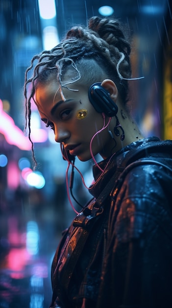 Cyberpunk warrior woman portrait | The Web Univers