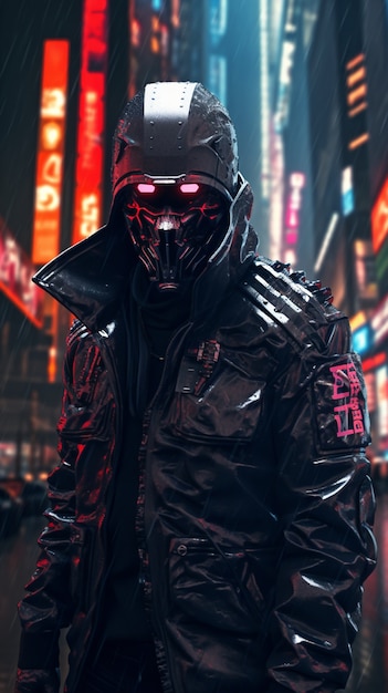 Cyberpunk warrior in urban scenery | The Web Univers