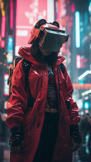 Guerrier Cyberpunk Dans Un Paysage Urbain | The Web Univers
