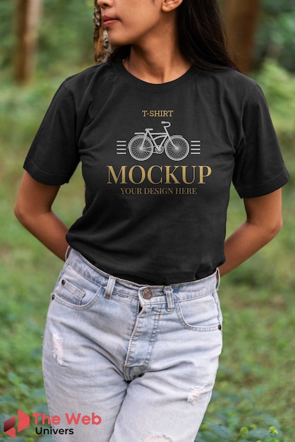 Woman Wearing Shirt Mock-up Outdoors In Nature | The Web Univers