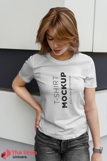 T-shirt Mockup Stylish Girl On Street | The Web Univers