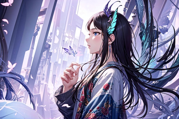 Cute anime girl painting | The Web Univers