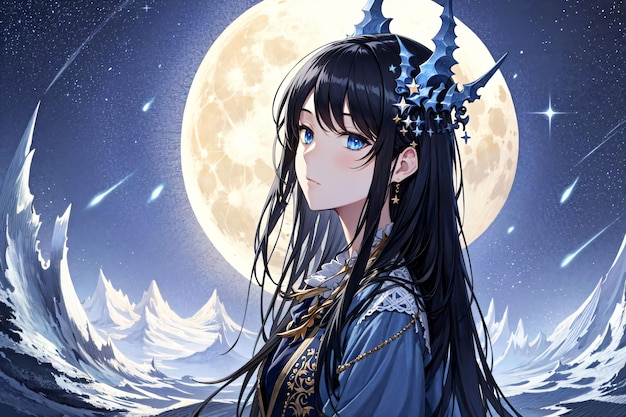 A girl with a moon on her head | The Web Univers