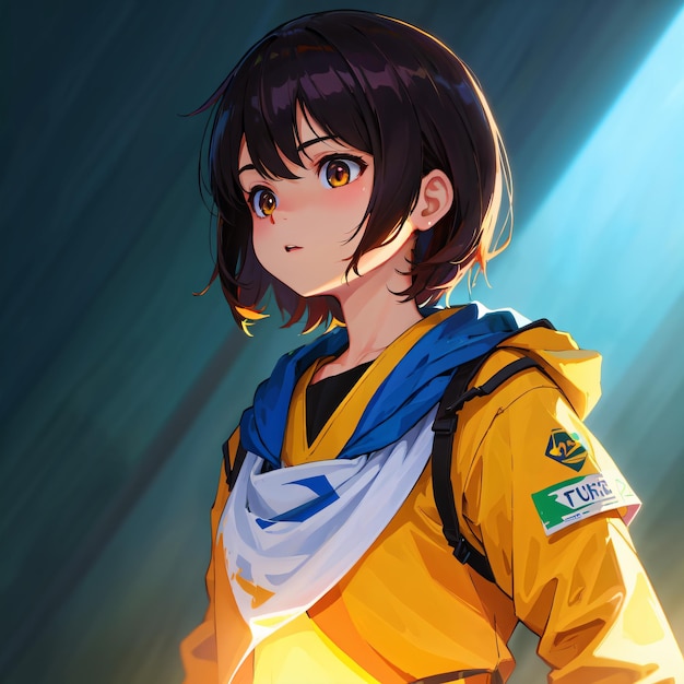 A woman in a yellow jacket | The Web Univers