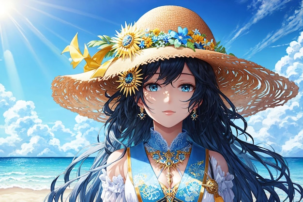 Anime girl with a hat on | The Web Univers