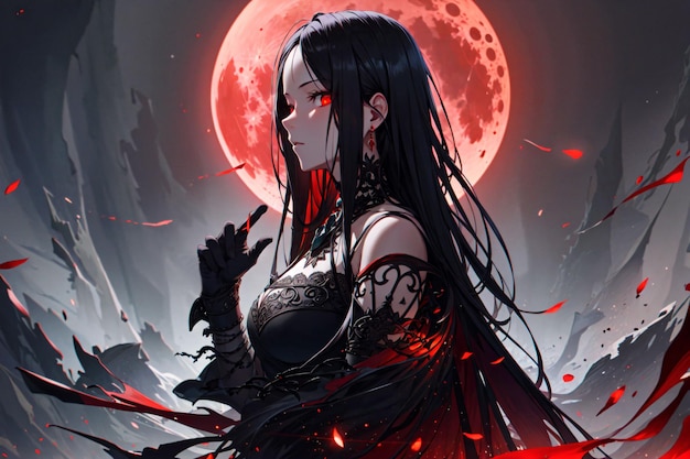 The moon is red in the background | The Web Univers