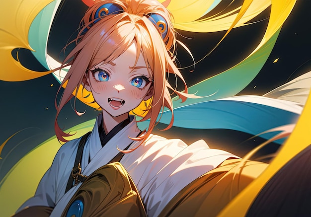 Explorer of the world attractive anime girl manga style illustration generative ai | The Web Univers