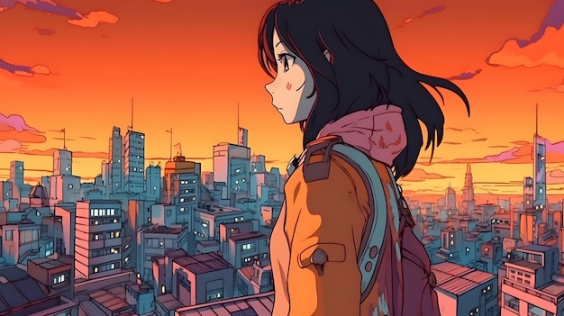 A girl looking at a city in the background | The Web Univers