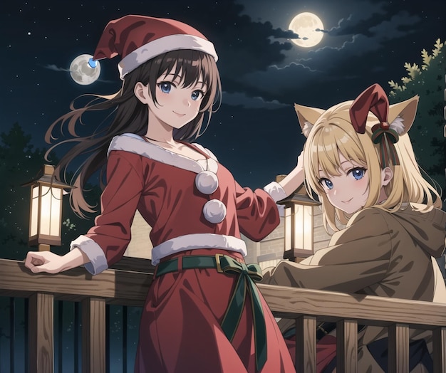 A christmas card with a girl wearing a santa costume | The Web Univers