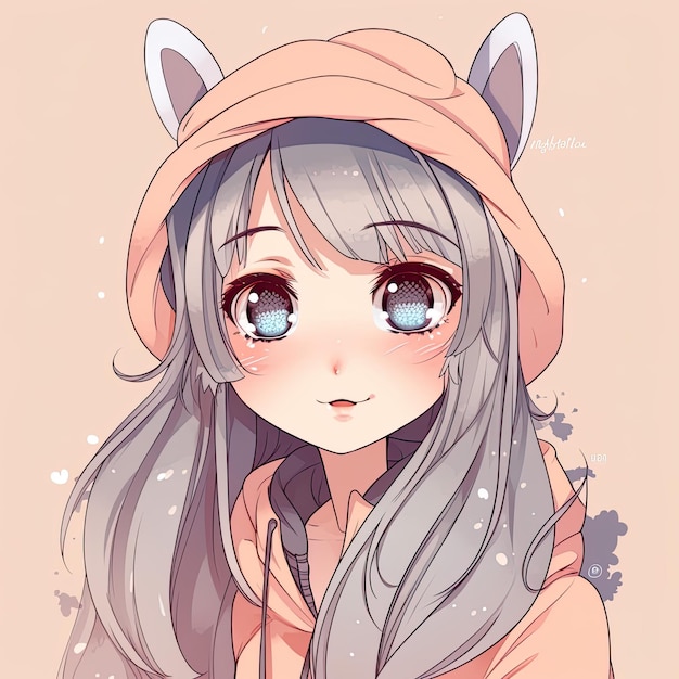 Cute fluffy young anime girl generative ai | The Web Univers