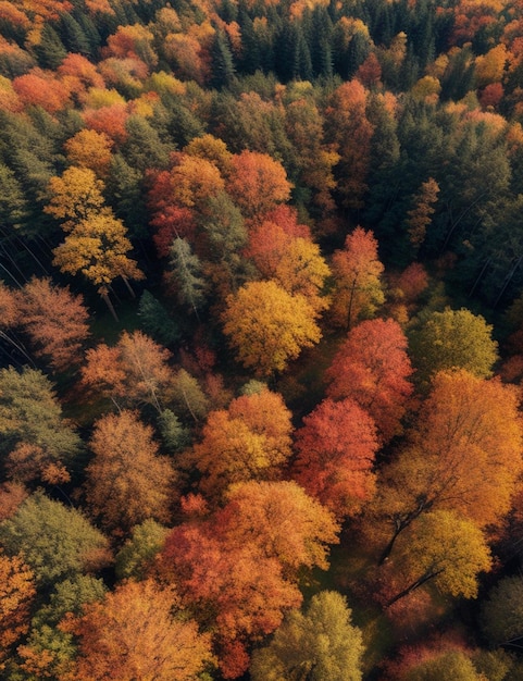 Photo aérienne du beau fond d'écran de la forêt d'automne | The Web Univers