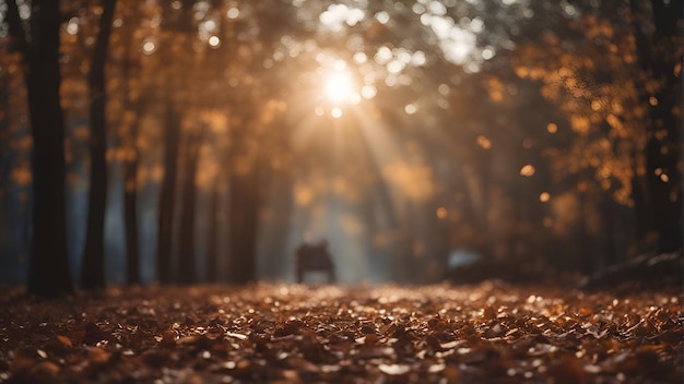 Forêt d'automne au soleil arrière-plan flou et bokeh | The Web Univers