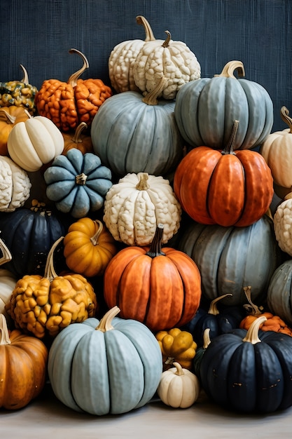 Pumpkins arrangement indoors | The Web Univers