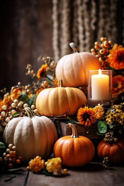Arrangement de citrouilles à l'intérieur | The Web Univers
