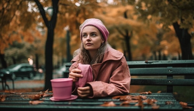 Les jeunes femmes adultes souriantes apprécient les boissons chaudes générées par l'ia | The Web Univers