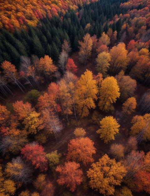 Photo aérienne du beau fond d'écran de la forêt d'automne | The Web Univers
