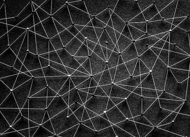 Push pins connected linear network  background | The Web Univers