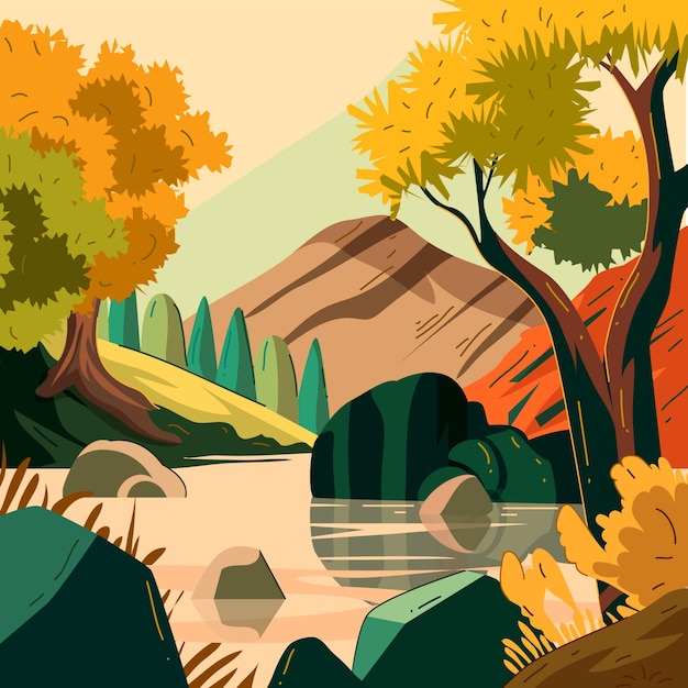Hand drawn nature scenes illustration | The Web Univers