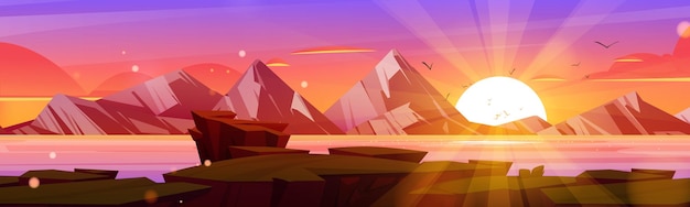 Sunset at scenery mountains landscape nature | The Web Univers