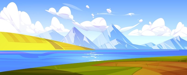 Nature landscape with mountains and lake | The Web Univers