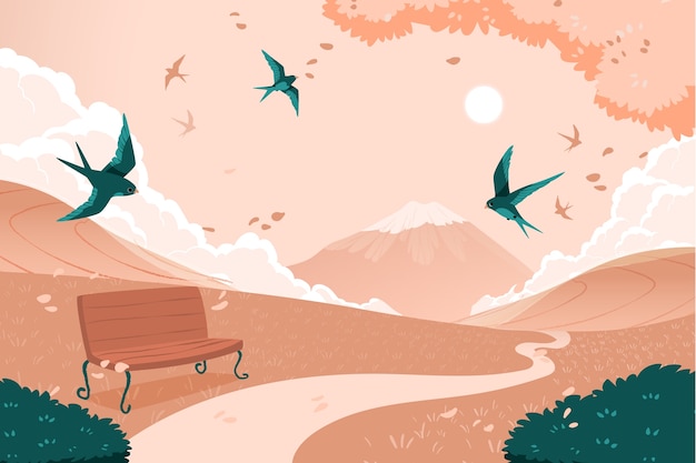 Hand drawn nature scenes illustration | The Web Univers