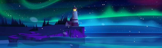 Lighthouse on sea coast landscape with beacon | The Web Univers