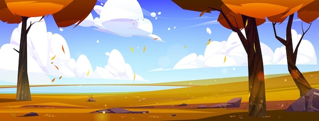 Autumn countryside landscape with lake and trees | The Web Univers