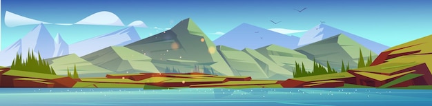 Summer landscape with river mountains and forest | The Web Univers