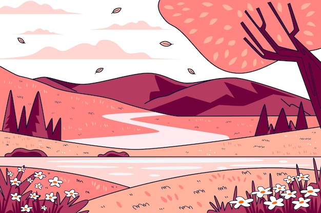 Hand drawn nature scenes illustration | The Web Univers